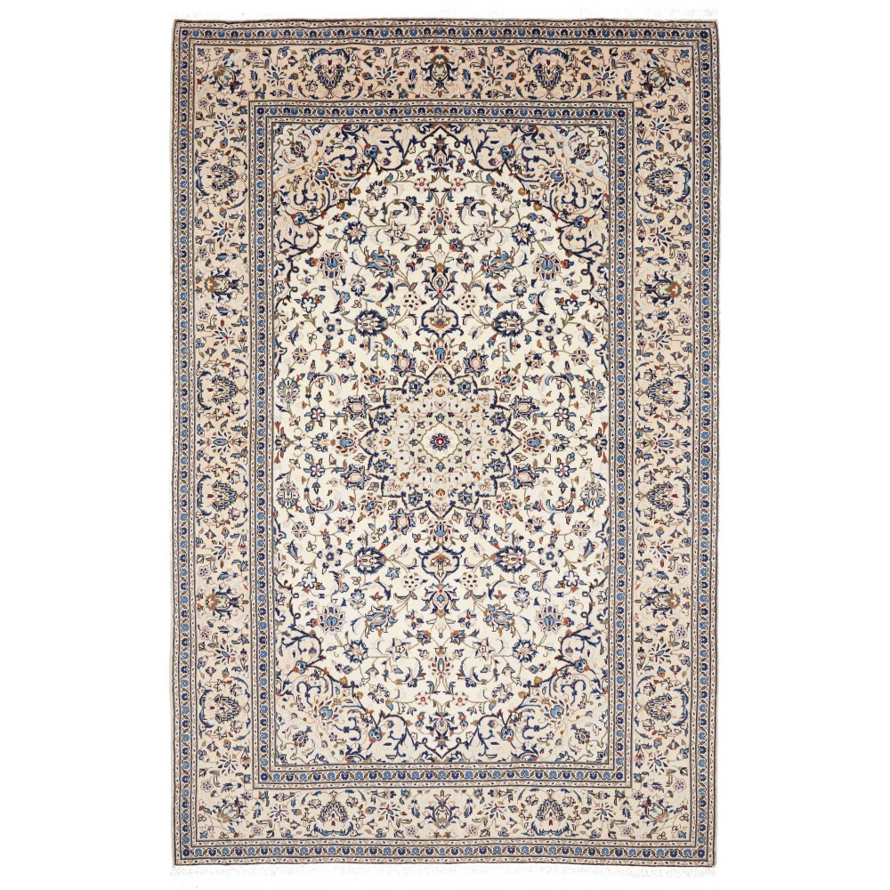 Tappeto Kashan Persia bianco grigio 193x302 Tappeto Kashan Persia bianco grigio 193x302