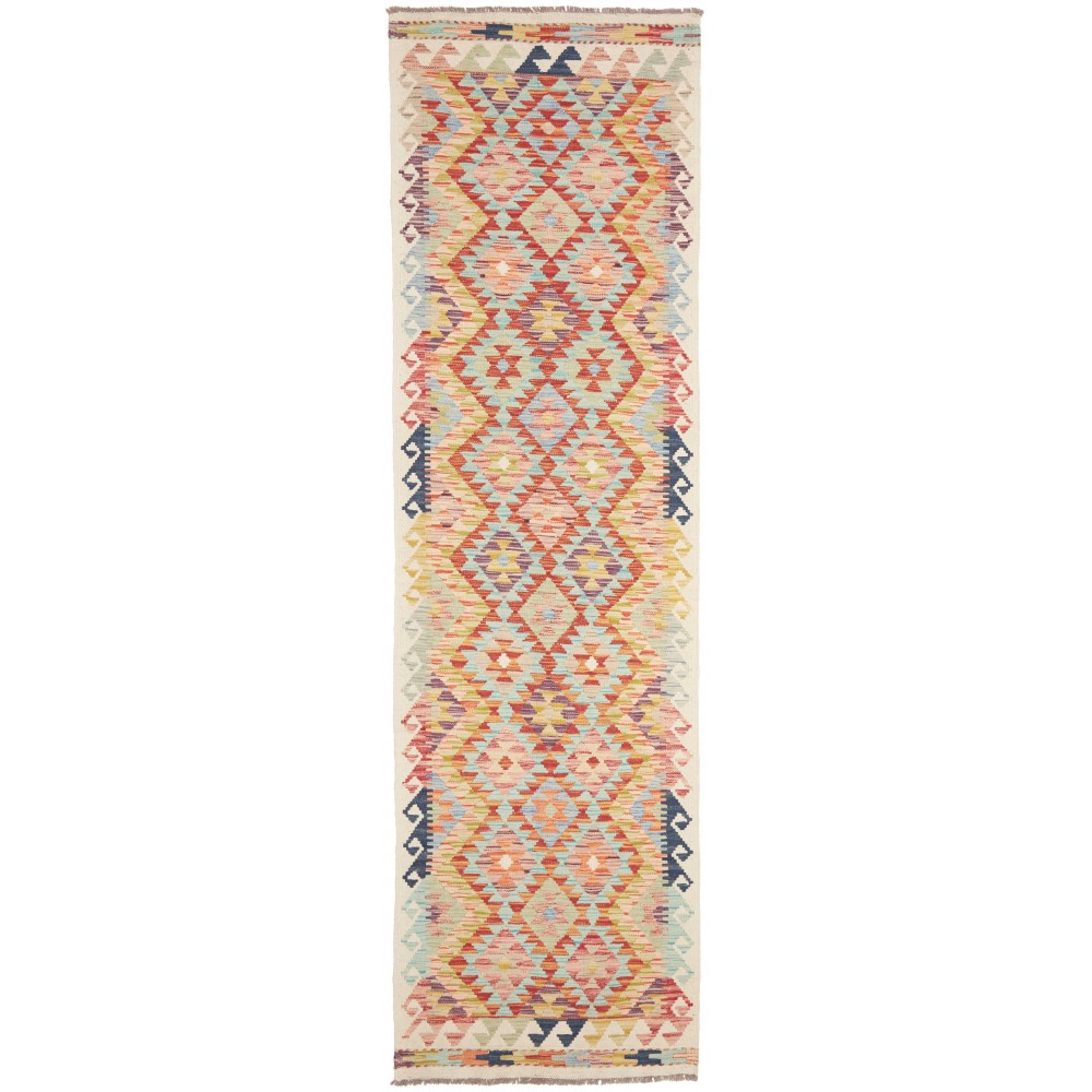 Tappeto Kilim Afghanistan beige giallo 83x300 Tappeto Kilim Afghanistan beige giallo 83x300