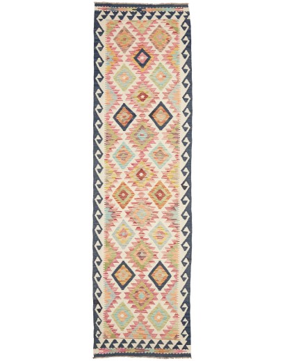 Tappeto Kilim Afghanistan giallo grigio 80x301