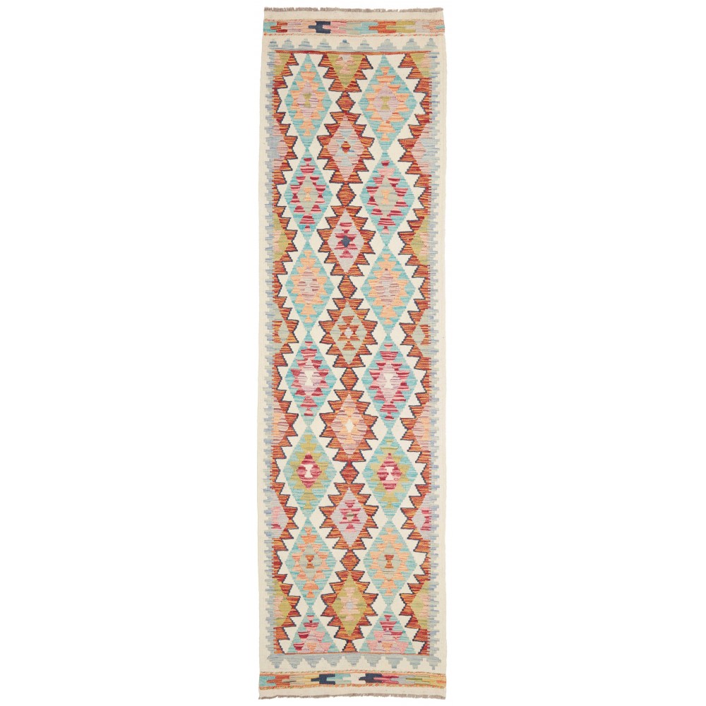 Tappeto Kilim Afghanistan beige arancione 80x296 Tappeto Kilim Afghanistan beige arancione 80x296