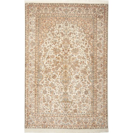 Tappeto Kashmir India giallo bianco 125x192
