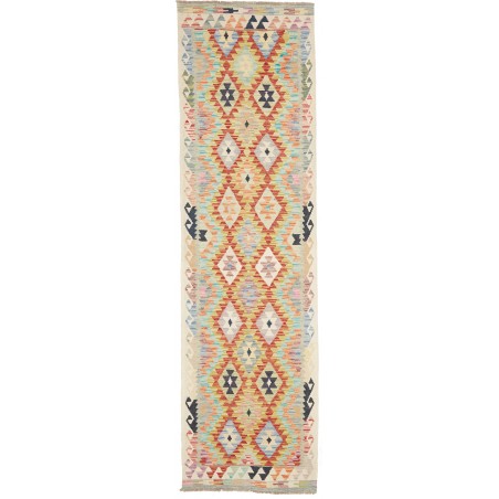 Tappeto Kilim Afghanistan beige bianco 83x295