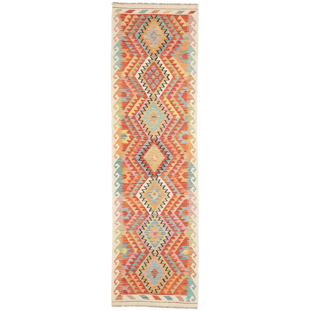 Tappeto Kilim Afghanistan marrone rosso 83x290 Tappeto Kilim Afghanistan marrone rosso 83x290