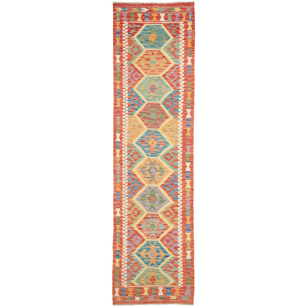 Tappeto Kilim Afghanistan marrone arancione 78x294 Tappeto Kilim Afghanistan marrone arancione 78x294