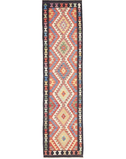 Tappeto Kilim Afghanistan marrone grigio 76x294