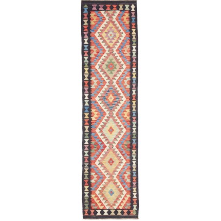 Tappeto Kilim Afghanistan marrone grigio 76x294