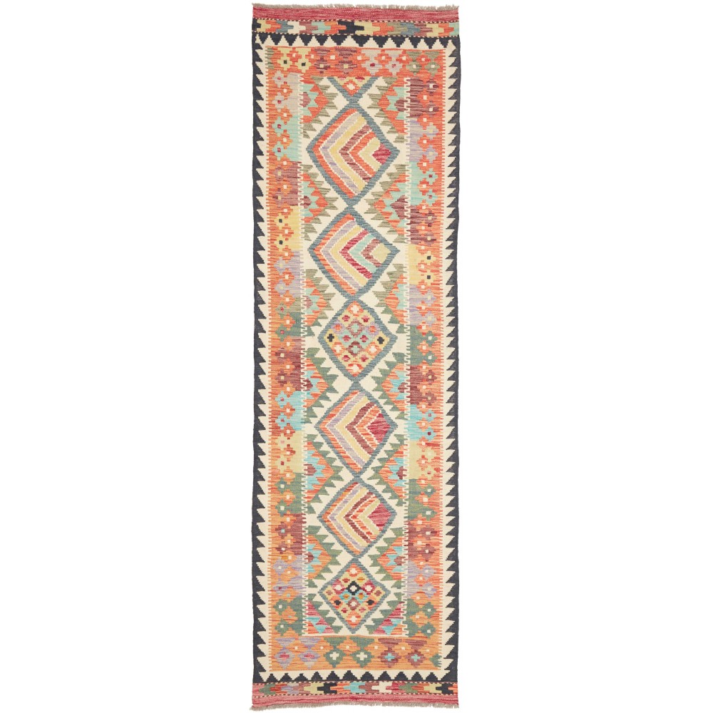 Tappeto Kilim Afghanistan marrone arancione 83x289 Tappeto Kilim Afghanistan marrone arancione 83x289
