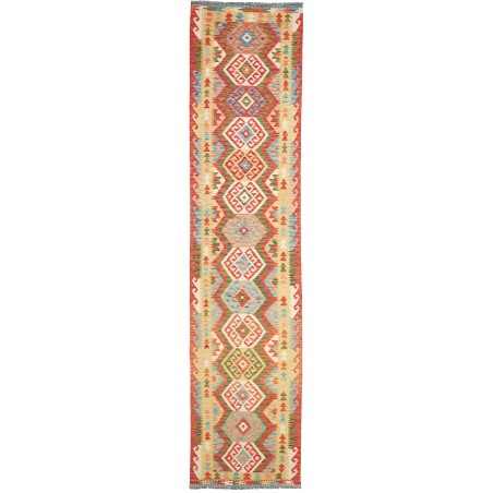 Tappeto Kilim Afghanistan marrone bianco 84x389