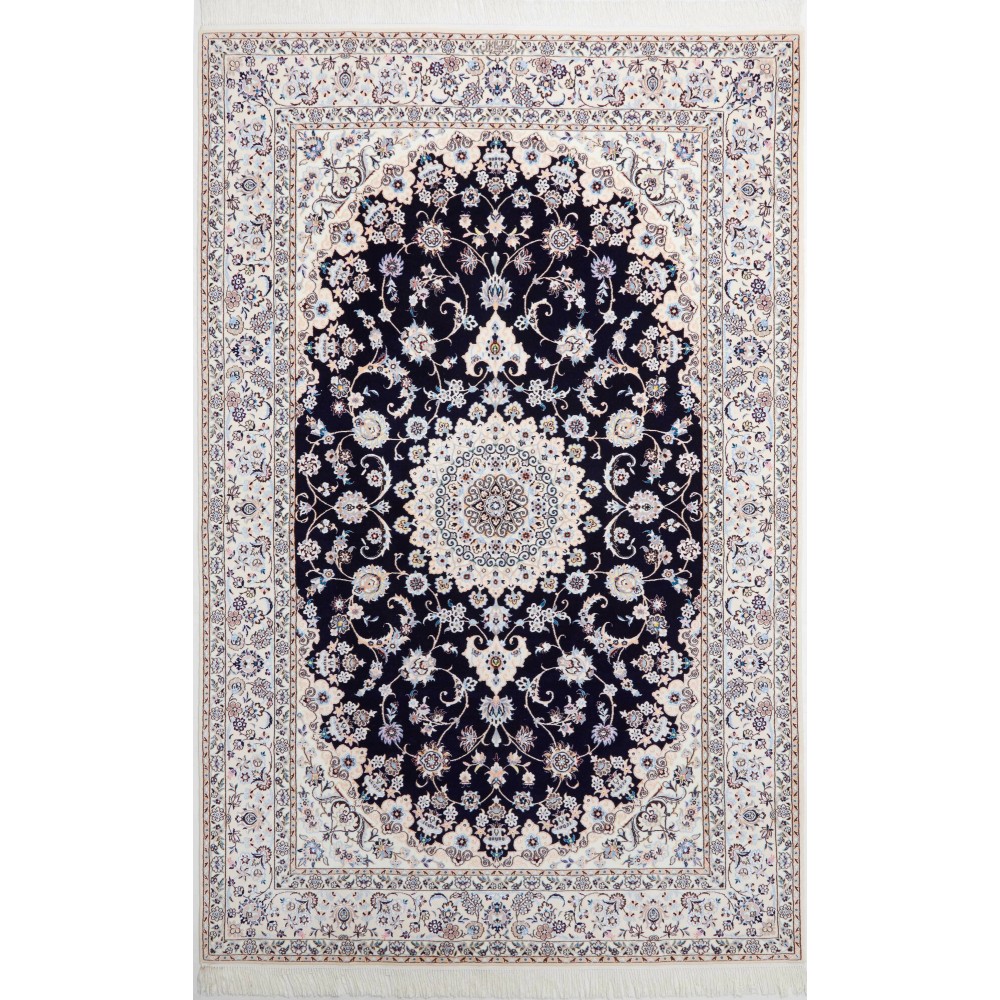 Tappeto Nain 6La Persia bianco blu 158x245 Tappeto Nain 6La Persia bianco blu 158x245