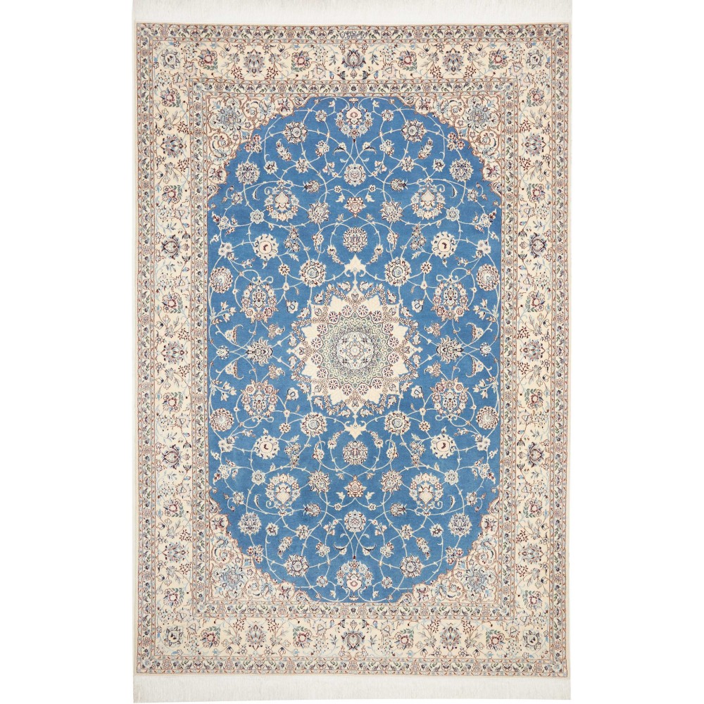Tappeto Nain 6La Persia bianco blu 167x255 Tappeto Nain 6La Persia bianco blu 167x255