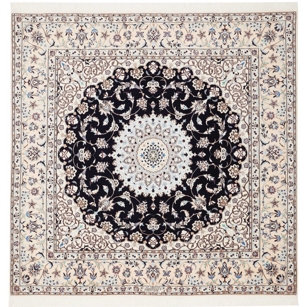 Tappeto Nain 6La Persia bianco blu 172x170 Tappeto Nain 6La Persia bianco blu 172x170