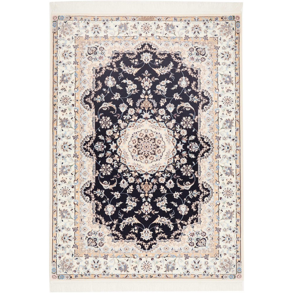 Tappeto Nain 6La Persia bianco grigio 126x175 Tappeto Nain 6La Persia bianco grigio 126x175