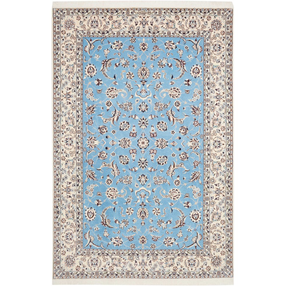 Tappeto Nain 6La Persia beige blu 160x244 Tappeto Nain 6La Persia beige blu 160x244