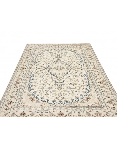 Tappeto Kashan Persia bianco grigio 194x296