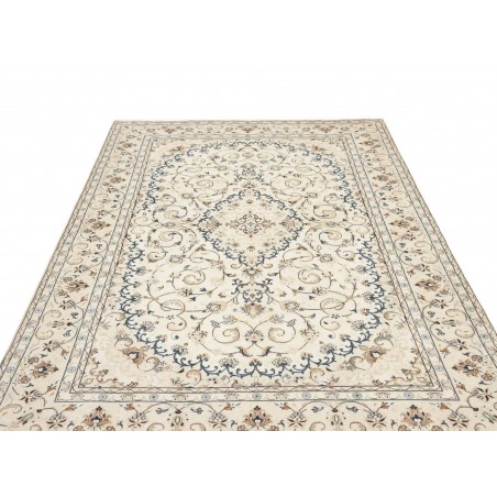Tappeto Kashan Persia bianco grigio 194x296