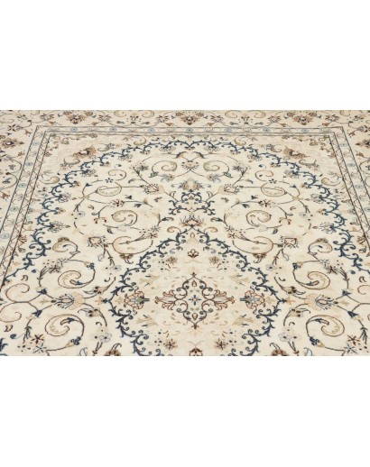 Tappeto Kashan Persia bianco grigio 194x296