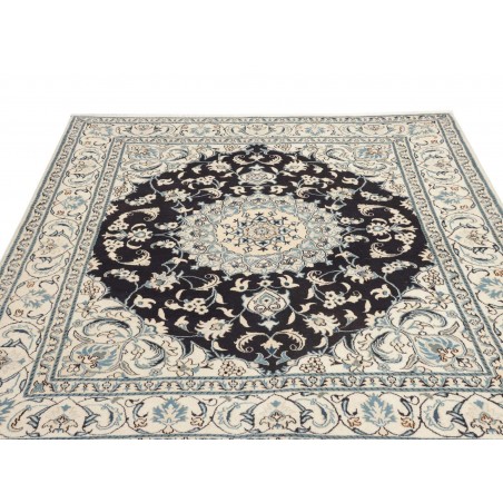 Tappeto Nain Kashmar Persia bianco grigio 206x252