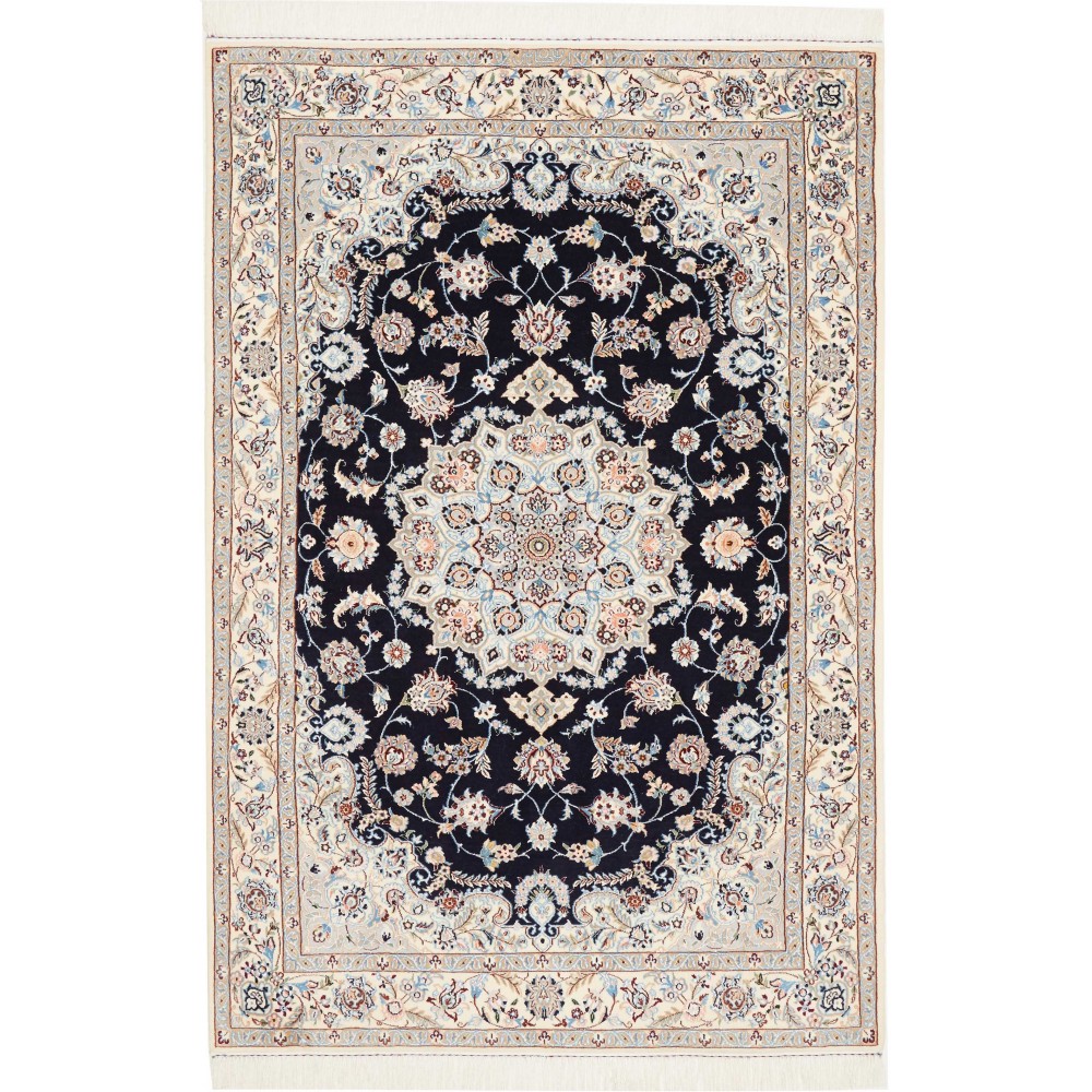 Tappeto Nain 6La Persia bianco azzurro 118x175