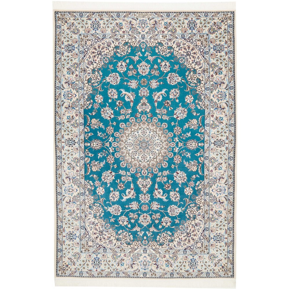 Tappeto Nain 6La Persia bianco verde 131x194 Tappeto Nain 6La Persia bianco verde 131x194