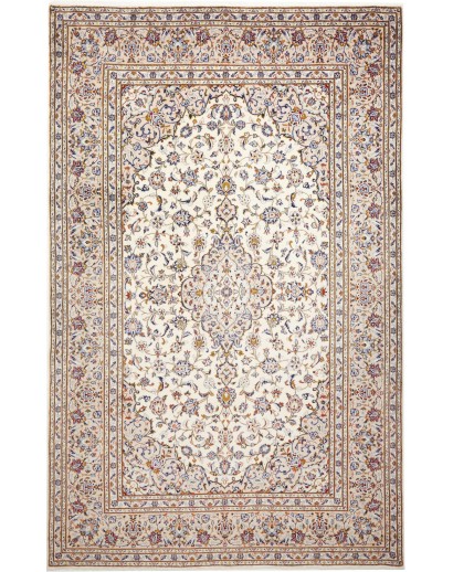 Tappeto Kashan Persia bianco marrone 204x322