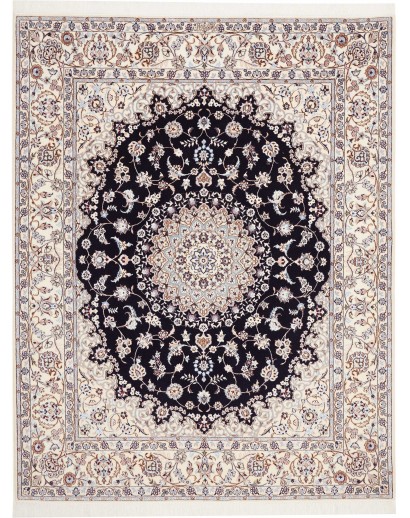 Tappeto Nain 6La Persia bianco azzurro 160x202