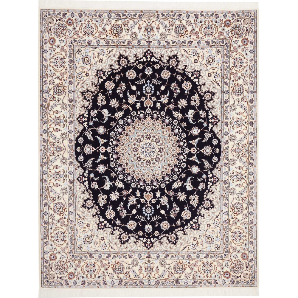 Tappeto Nain 6La Persia bianco azzurro 160x202