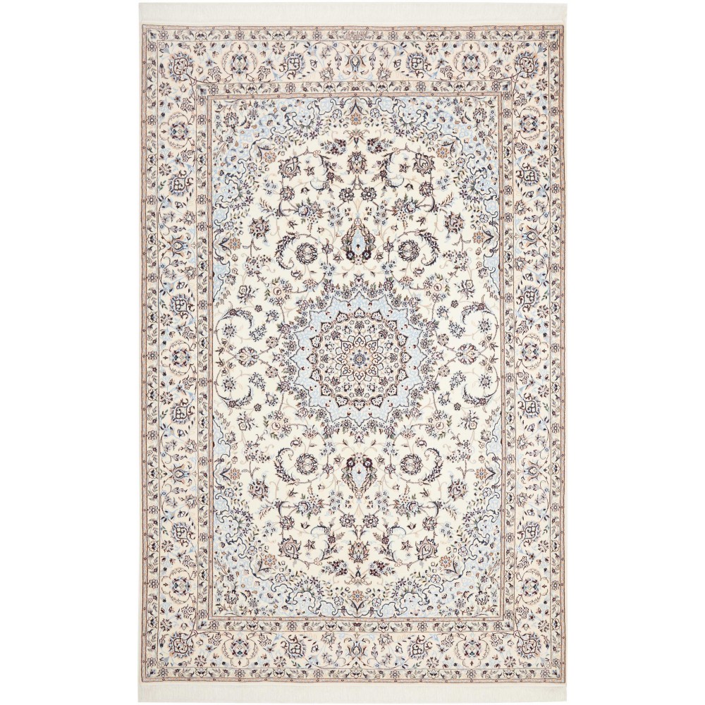 Tappeto Nain 6La Persia bianco grigio 163x253 Tappeto Nain 6La Persia bianco grigio 163x253