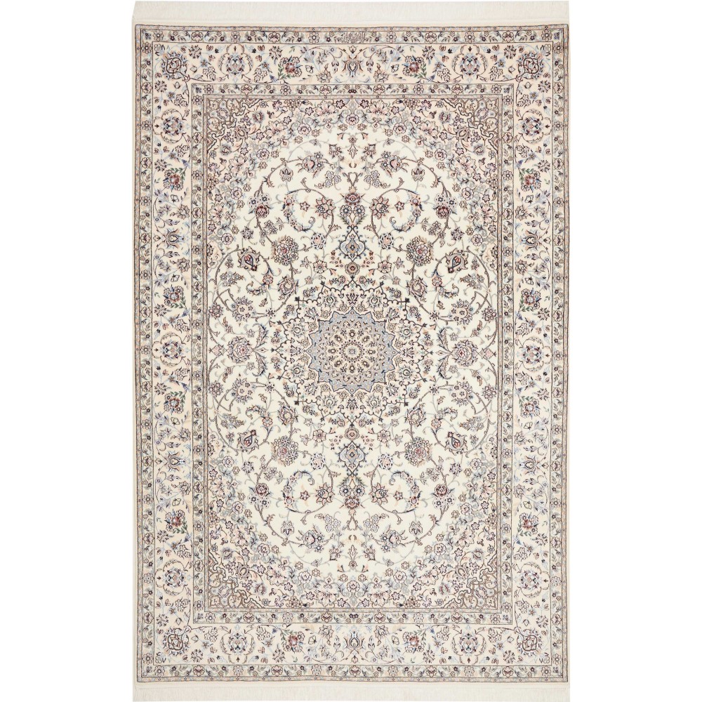 Tappeto Nain 6La Persia bianco grigio 159x244 Tappeto Nain 6La Persia bianco grigio 159x244