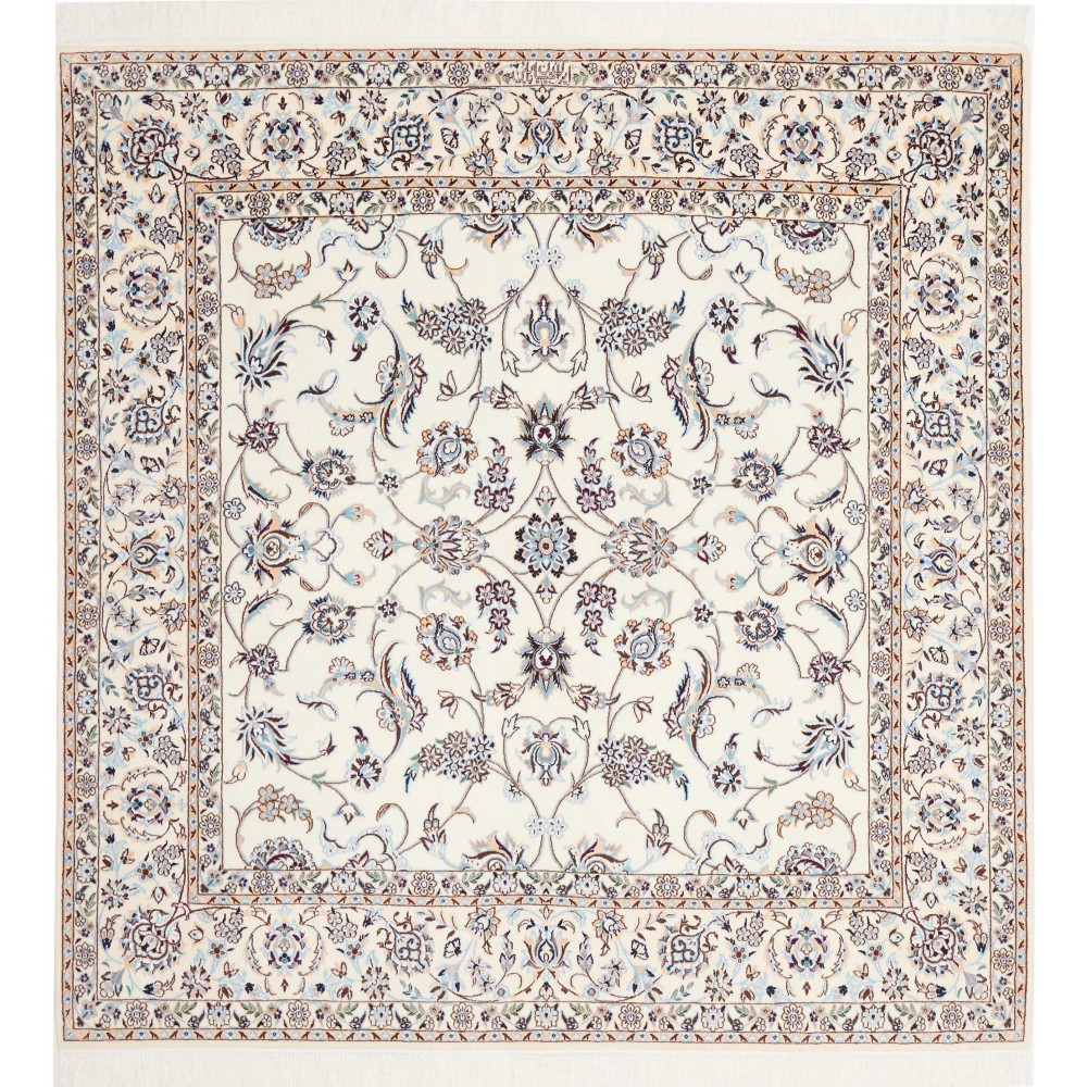 Tappeto Nain 6La Persia bianco grigio 156x161 Tappeto Nain 6La Persia bianco grigio 156x161