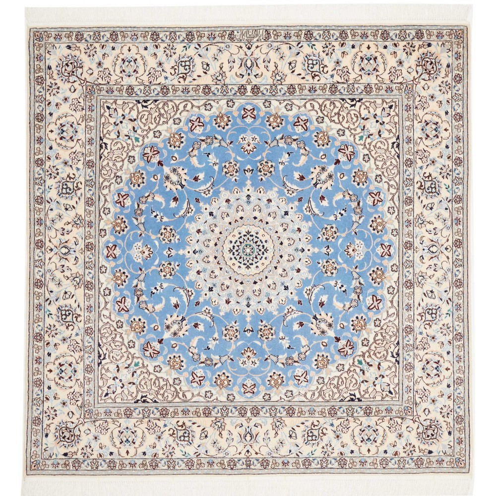 Tappeto Nain 6La Persia bianco azzurro 151x154 Tappeto Nain 6La Persia bianco azzurro 151x154