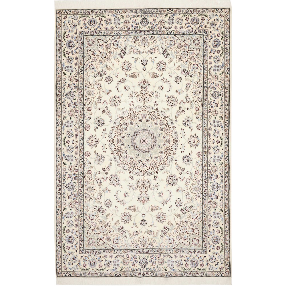 Tappeto Nain 6La Persia bianco grigio 134x207 Tappeto Nain 6La Persia bianco grigio 134x207