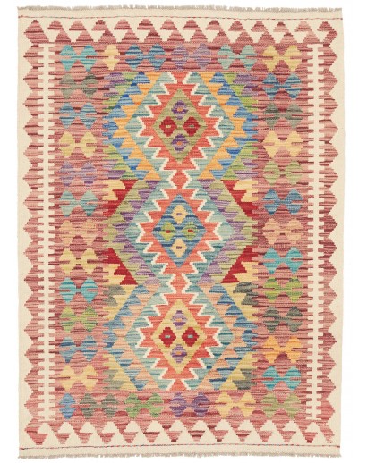 Tappeto Kilim Afghanistan marrone azzurro 105x144