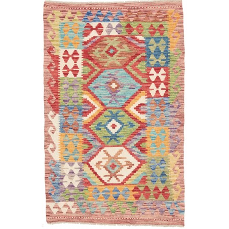 Tappeto Kilim Afghanistan marrone azzurro 99x156