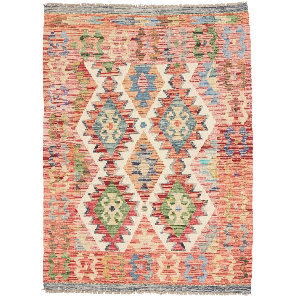 Tappeto Kilim Afghanistan marrone grigio 105x142 Tappeto Kilim Afghanistan marrone grigio 105x142