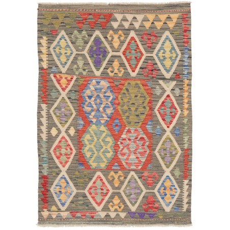 Tappeto Kilim Afghanistan marrone bianco 101x146