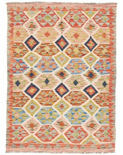 Tappeto Kilim Afghanistan marrone grigio 99x135