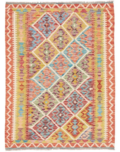 Tappeto Kilim Afghanistan marrone azzurro 102x140