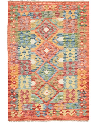 Tappeto Kilim Afghanistan marrone azzurro 106x153