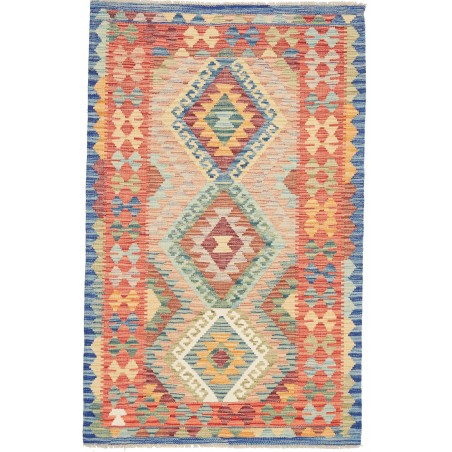 Tappeto Kilim Afghanistan marrone blu 101x159
