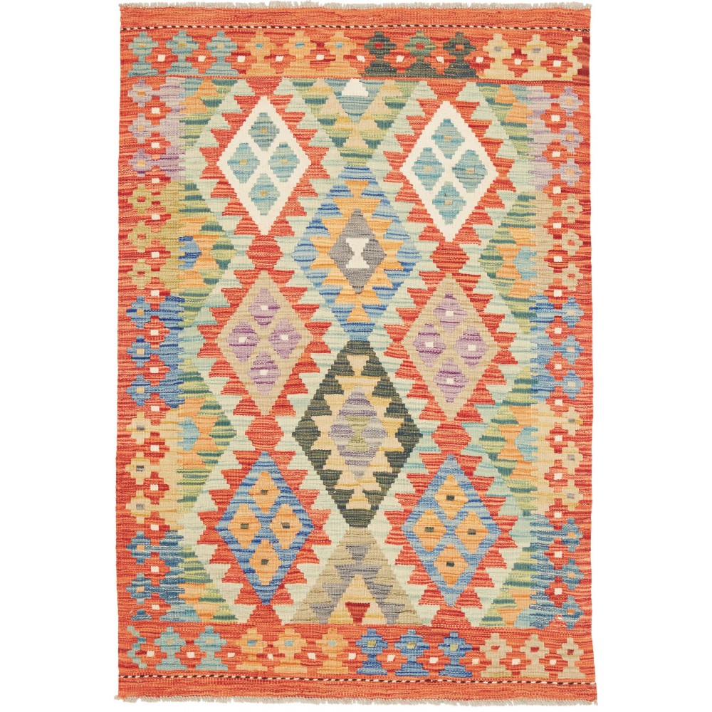 Tappeto Kilim Afghanistan marrone 104x151 Tappeto Kilim Afghanistan marrone 104x151