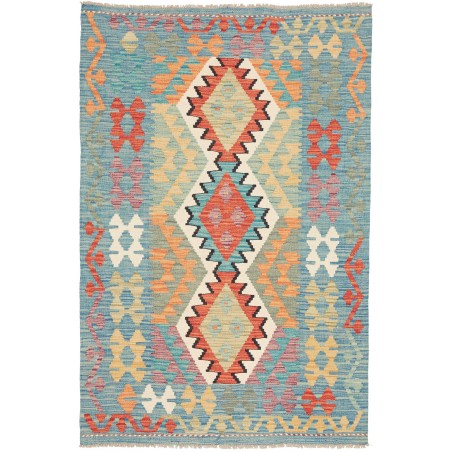 Tappeto Kilim Afghanistan azzurro 102x155