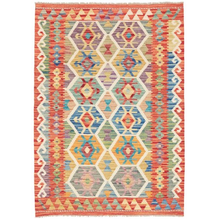 Tappeto Kilim Afghanistan marrone azzurro 103x145