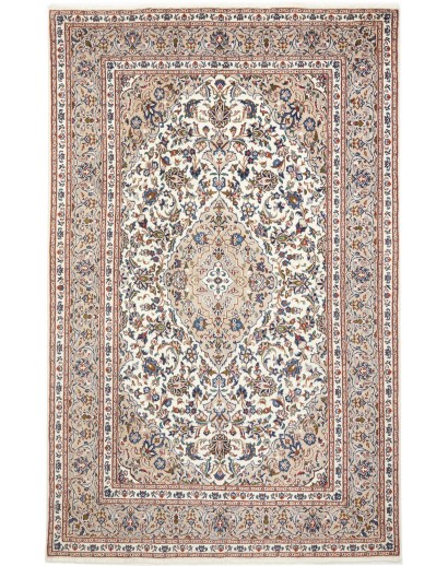 Tappeto Mashad Persia bianco azzurro 193x305