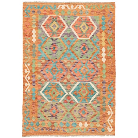 Tappeto Kilim Afghanistan marrone grigio 106x155