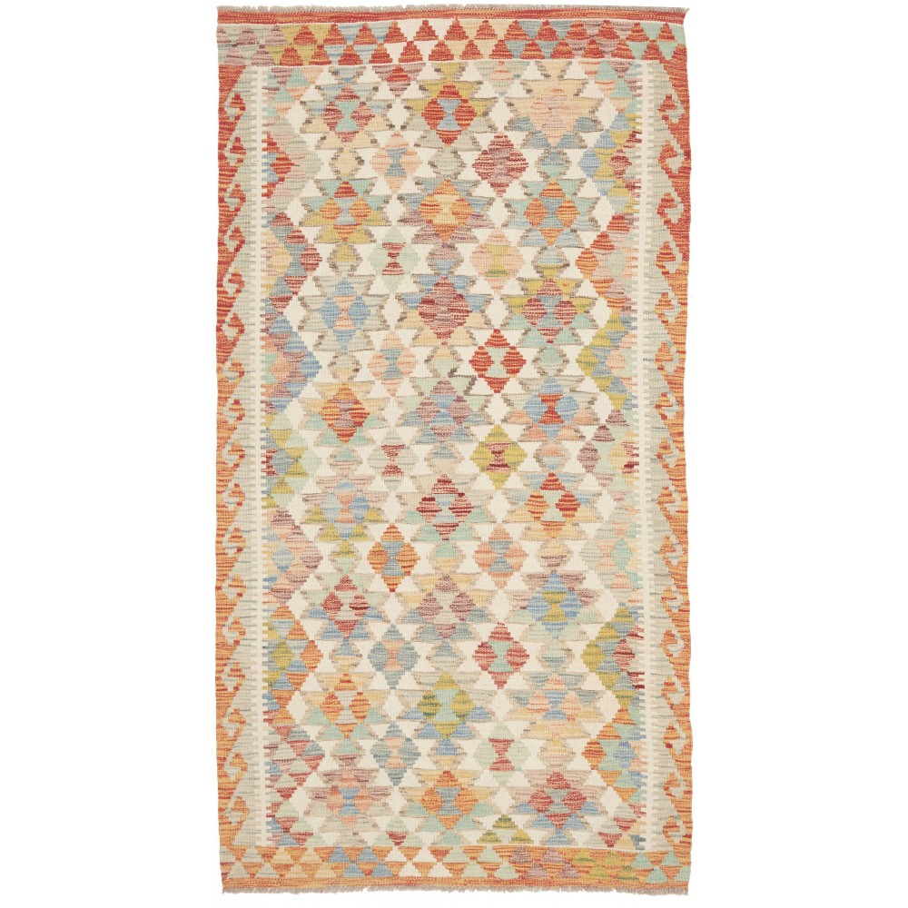 Tappeto Kilim Afghanistan beige marrone 106x200 Tappeto Kilim Afghanistan beige marrone 106x200