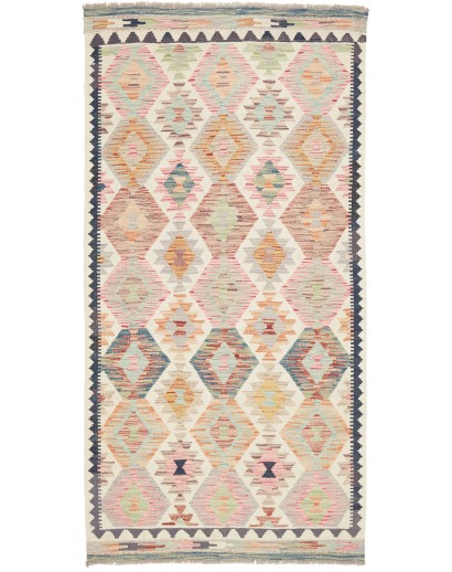 Tappeto Kilim Afghanistan beige giallo 103x200
