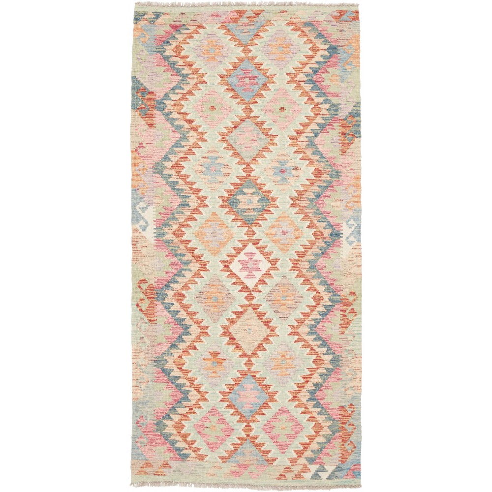 Tappeto Kilim Afghanistan beige giallo 97x207 Tappeto Kilim Afghanistan beige giallo 97x207