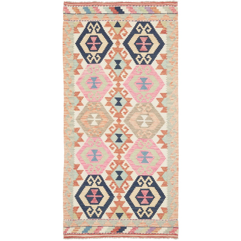 Tappeto Kilim Afghanistan giallo grigio 97x200 Tappeto Kilim Afghanistan giallo grigio 97x200