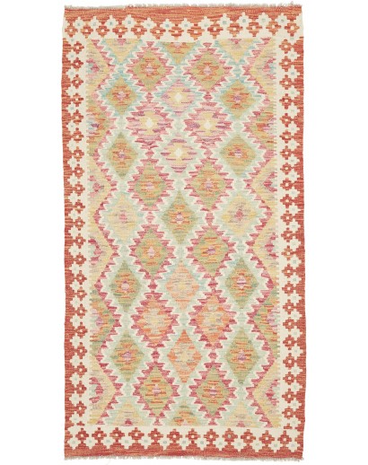 Tappeto Kilim Afghanistan giallo marrone 102x192