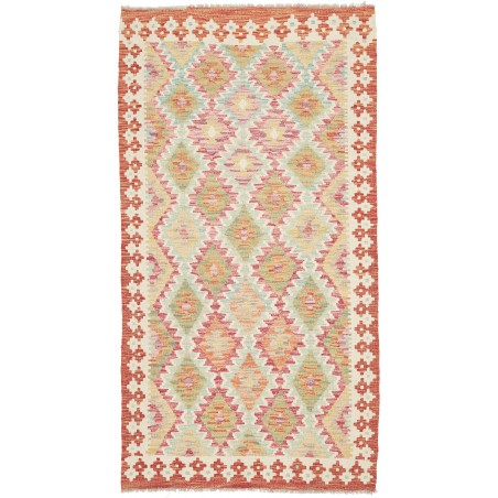 Tappeto Kilim Afghanistan giallo marrone 102x192